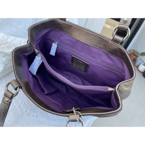 NEW! COACH soho east west tote Vintage lambskin leather shoulder bag Gold F18751 - Picture 8 of 16